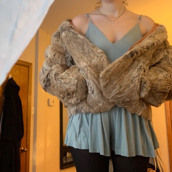 80s rabbit fur jacket - Picture 3 of 5